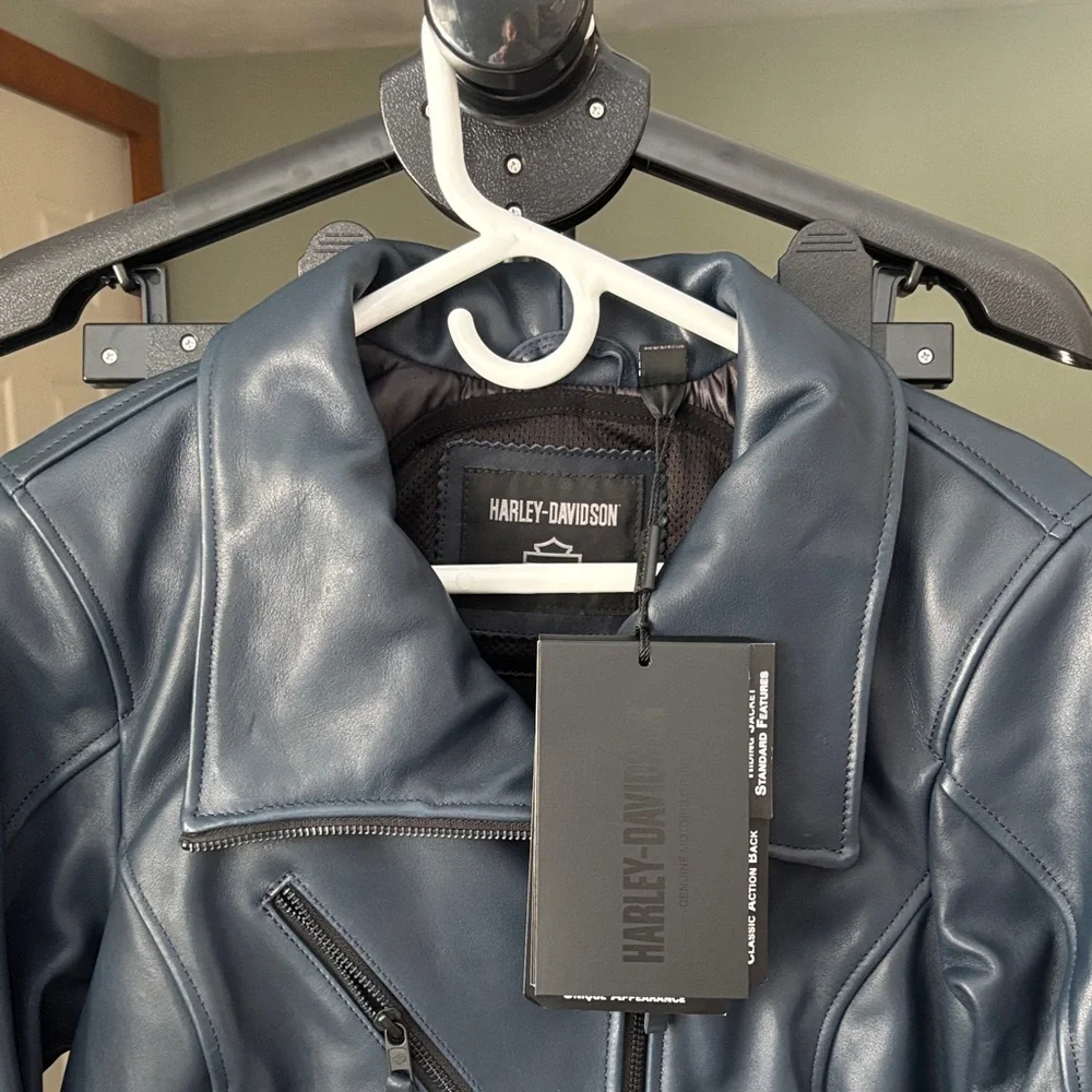 Harley-Davidson Midnight Blue Leather Jacket - Picture 1 of 3